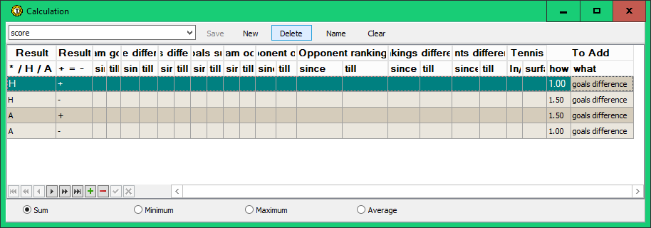 Filter / Calculations