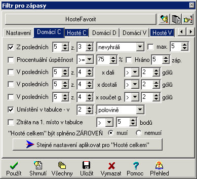 Filtr - domácí celkem