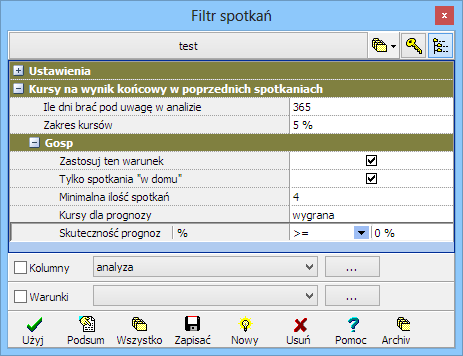 Filter - odds efficiency