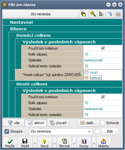 Filtr pro 10 neremíz v řadě