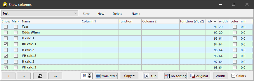 Filter / Calculations