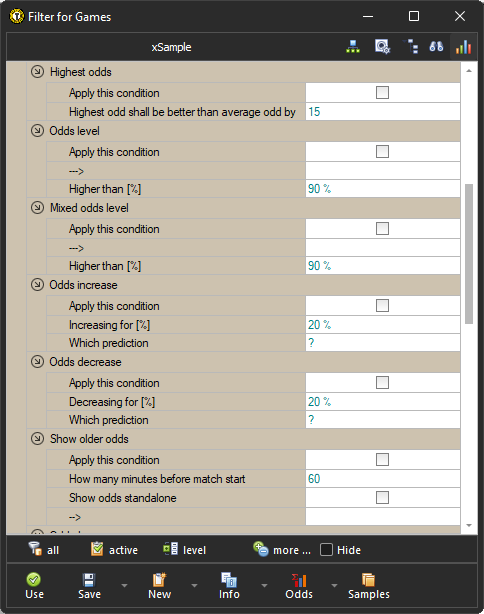 Filter / Odds