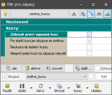 Nabídka / Změna kurzů
