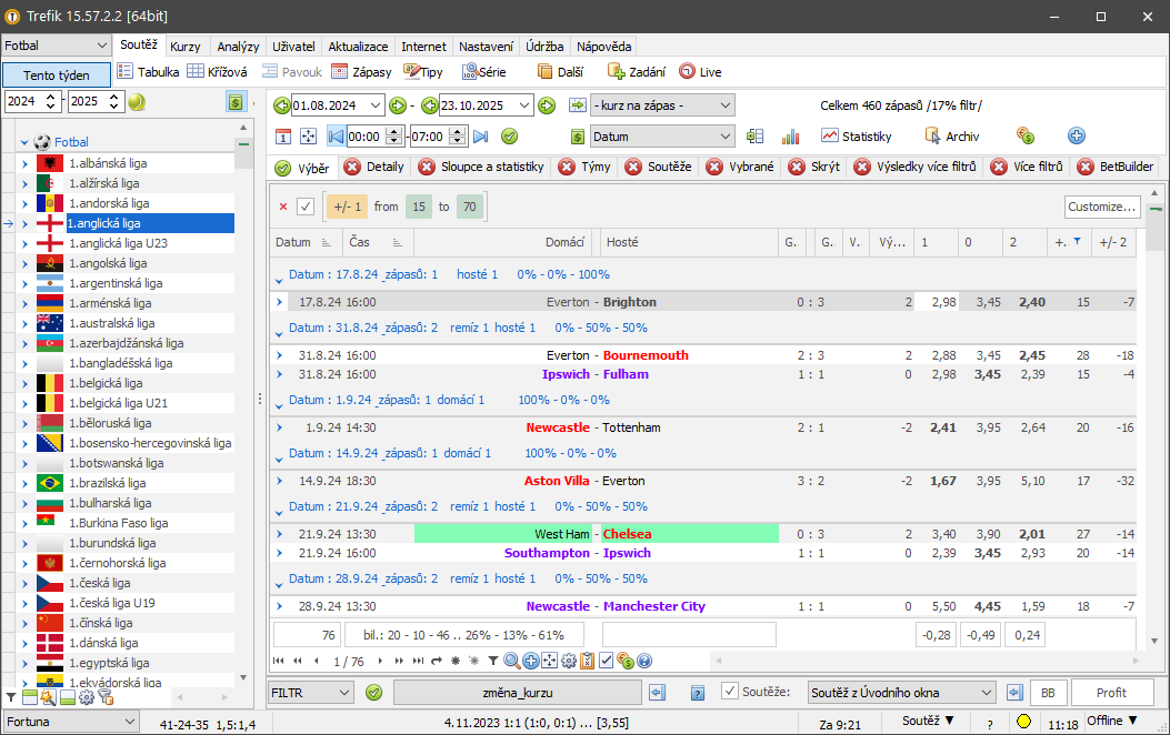 Nabídka / Změna kurzů