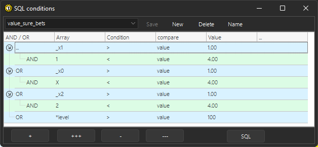 Valuebets using a filter